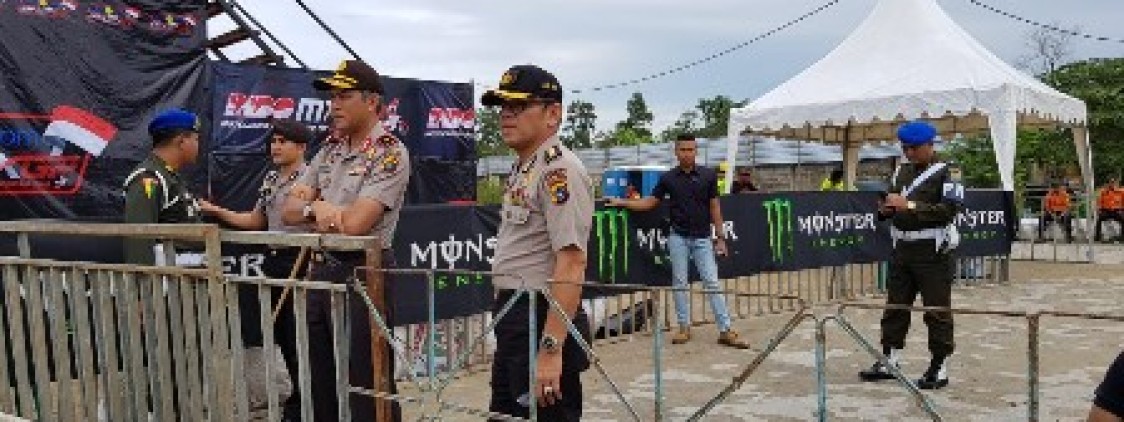 Kapolda Babel Cek Langsung Pengamanan Motorcross Grand Prix di GOR Sahabudin